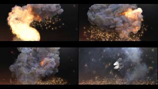Fireball Explosion Fire Smoke Sparks Logo Reveal