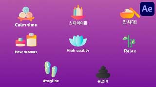 Spa Massage Icons And Titles for After Effects