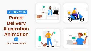 Parcel Delivery Illustrations Scene